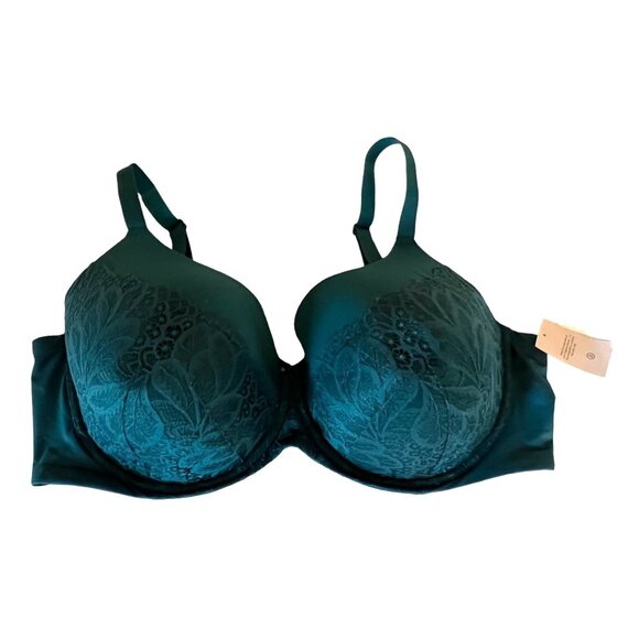 Auden 46DDD Teal T-Shirt Bra Full Coverage Lightly Lined Convertible Straps NWT - Picture 2 of 5